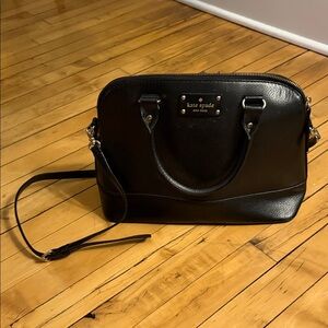 Kate Spade Black Satchel with Gold Accents